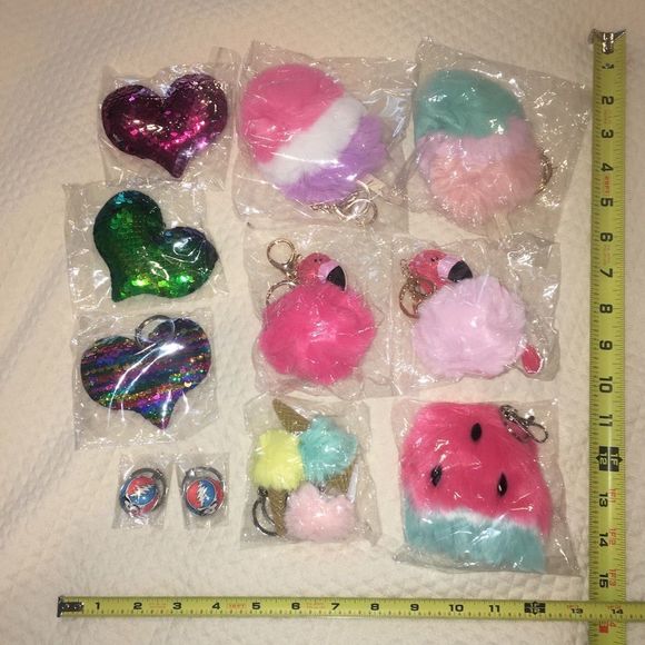 K Watermelon Pom Pom Key Chain - Picture 5 of 6